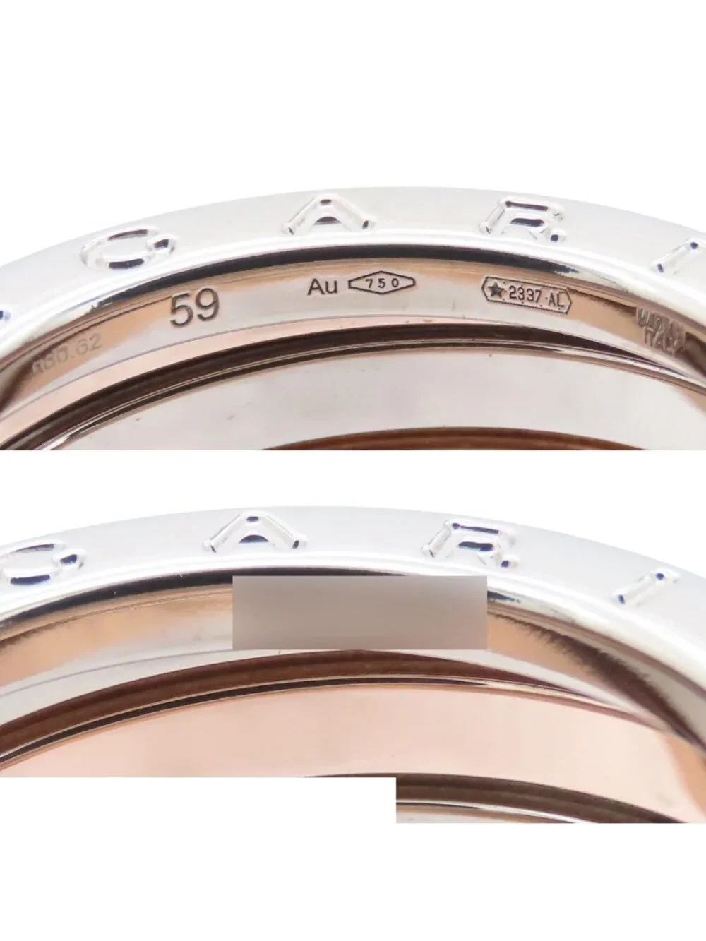 Bvlgari Ring White Gold Pink Diamond B.Zero1 Band No 59 Manufactur